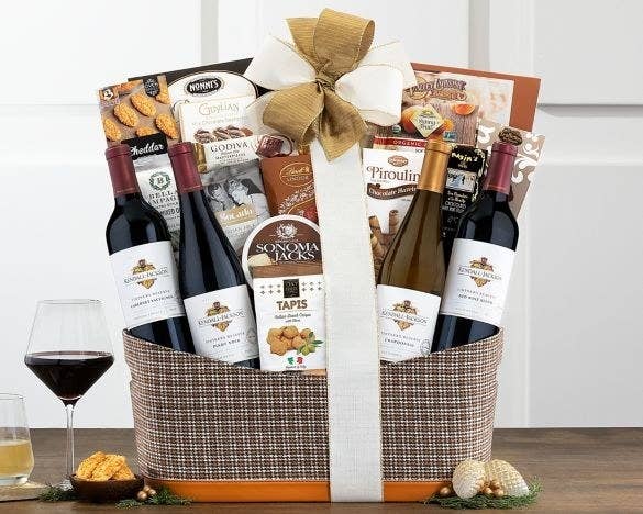 Fruit-Infused Wine Gift Basket with Wine Glasses