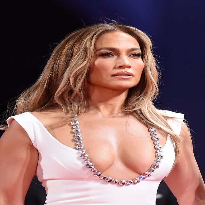Jennifer rocks a bejeweled low-cut gown at a red carpet event