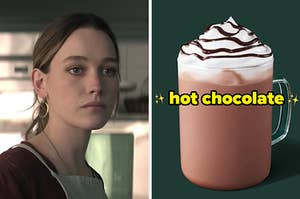 On the left, Love from You, and on the right, some hot chocolate from Starbucks