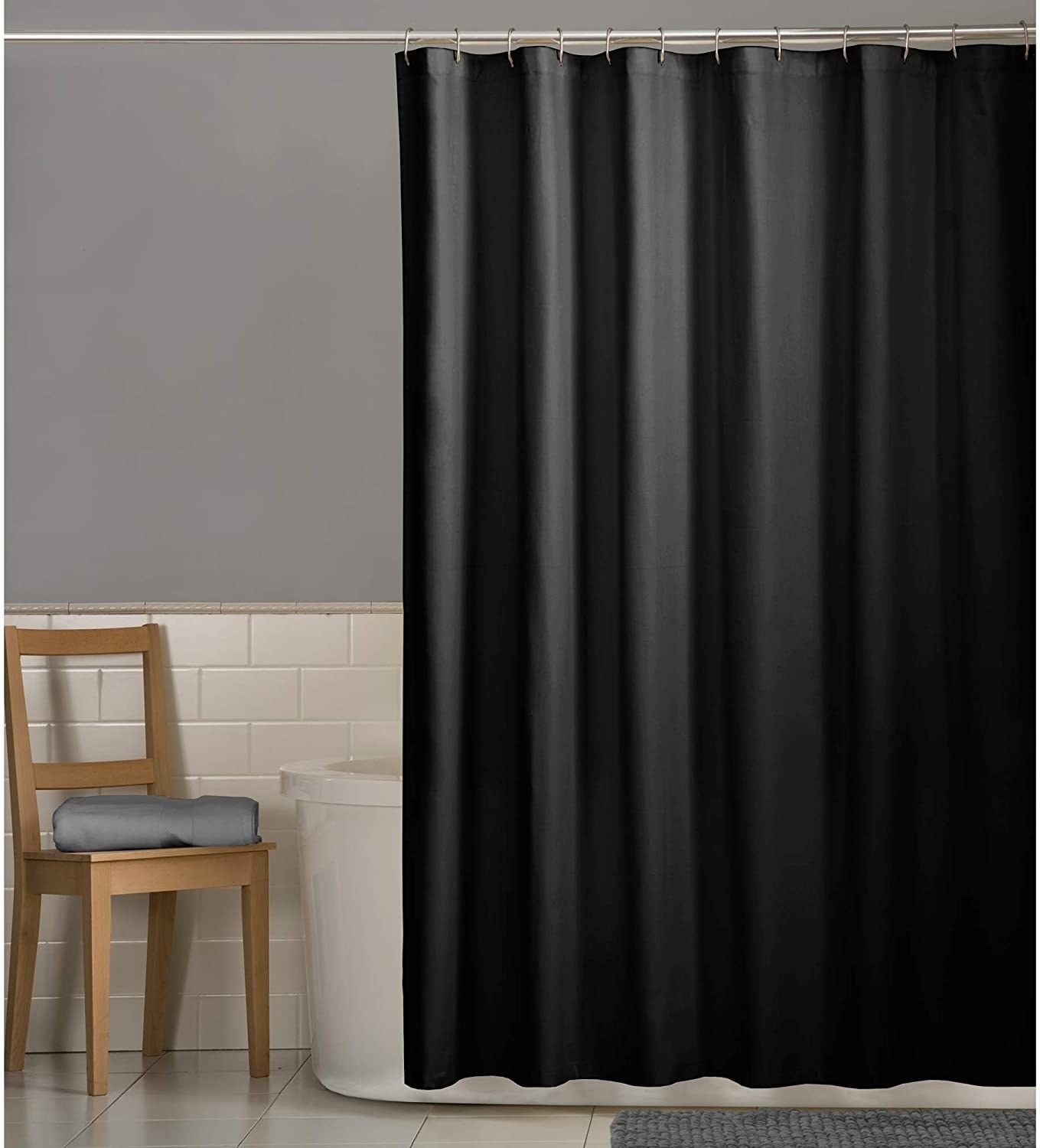 cortina negra para baño