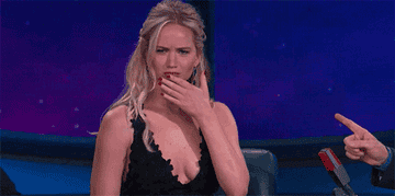 Jennifer Lawrence does a small gasp