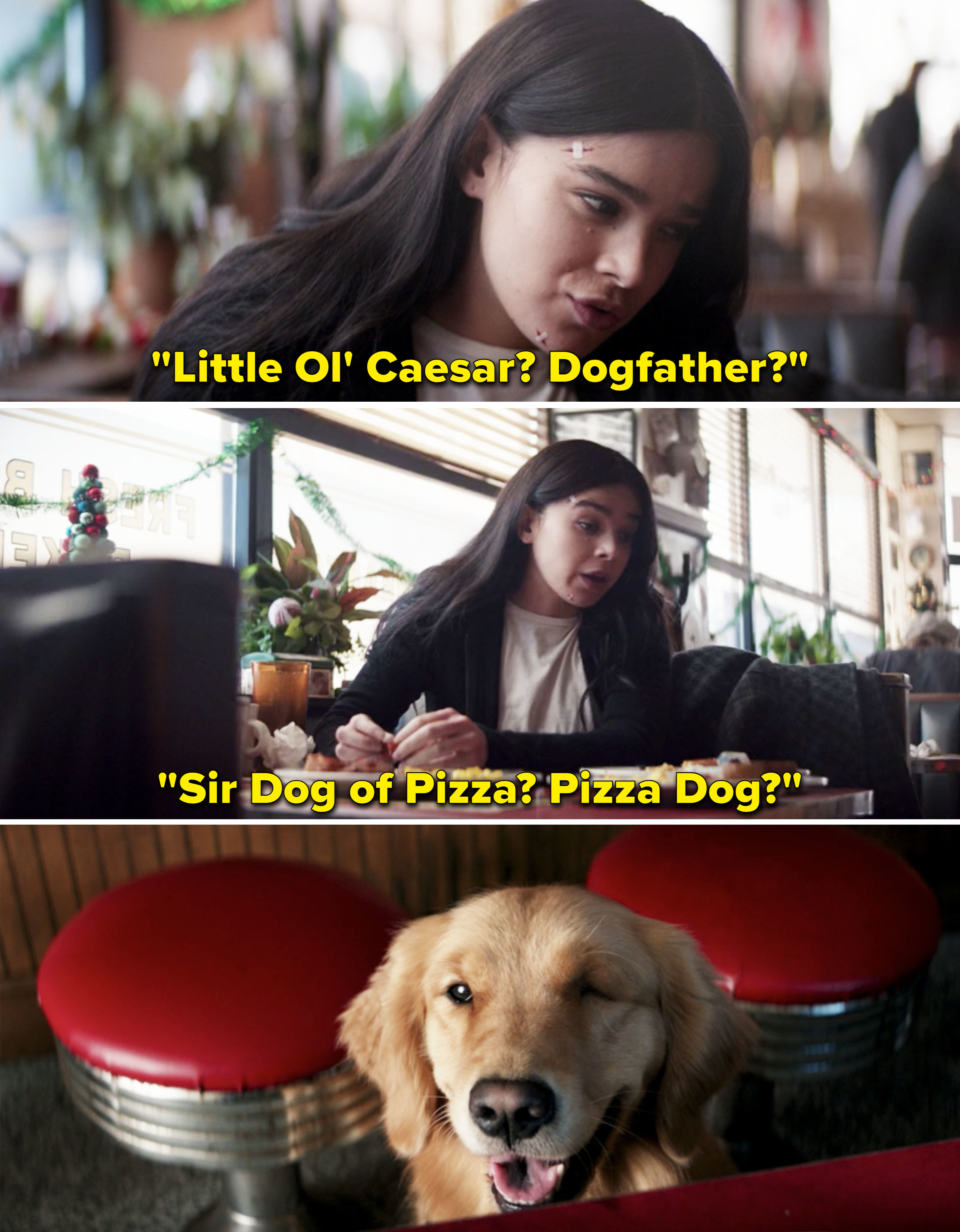 Kate saying &quot;Pizza Dog&quot; and the dog smiling
