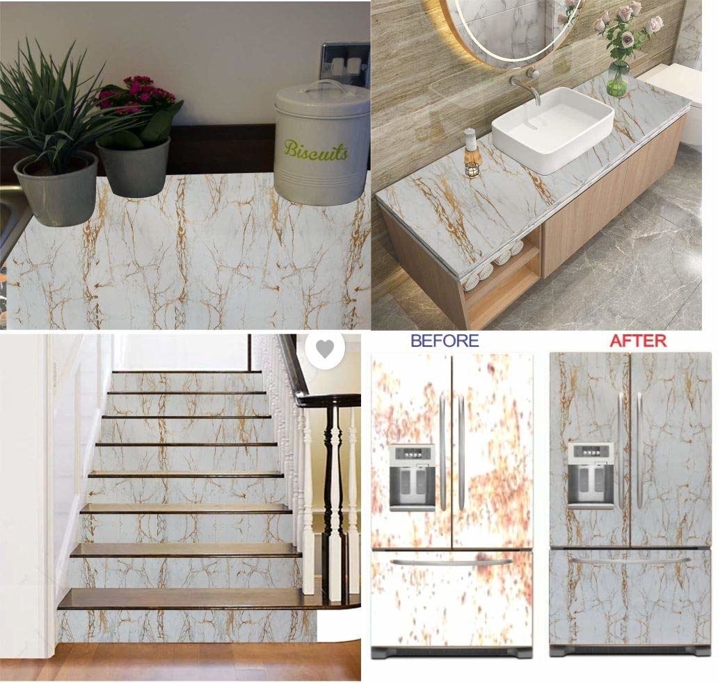 Different uses of the marble wallpaper