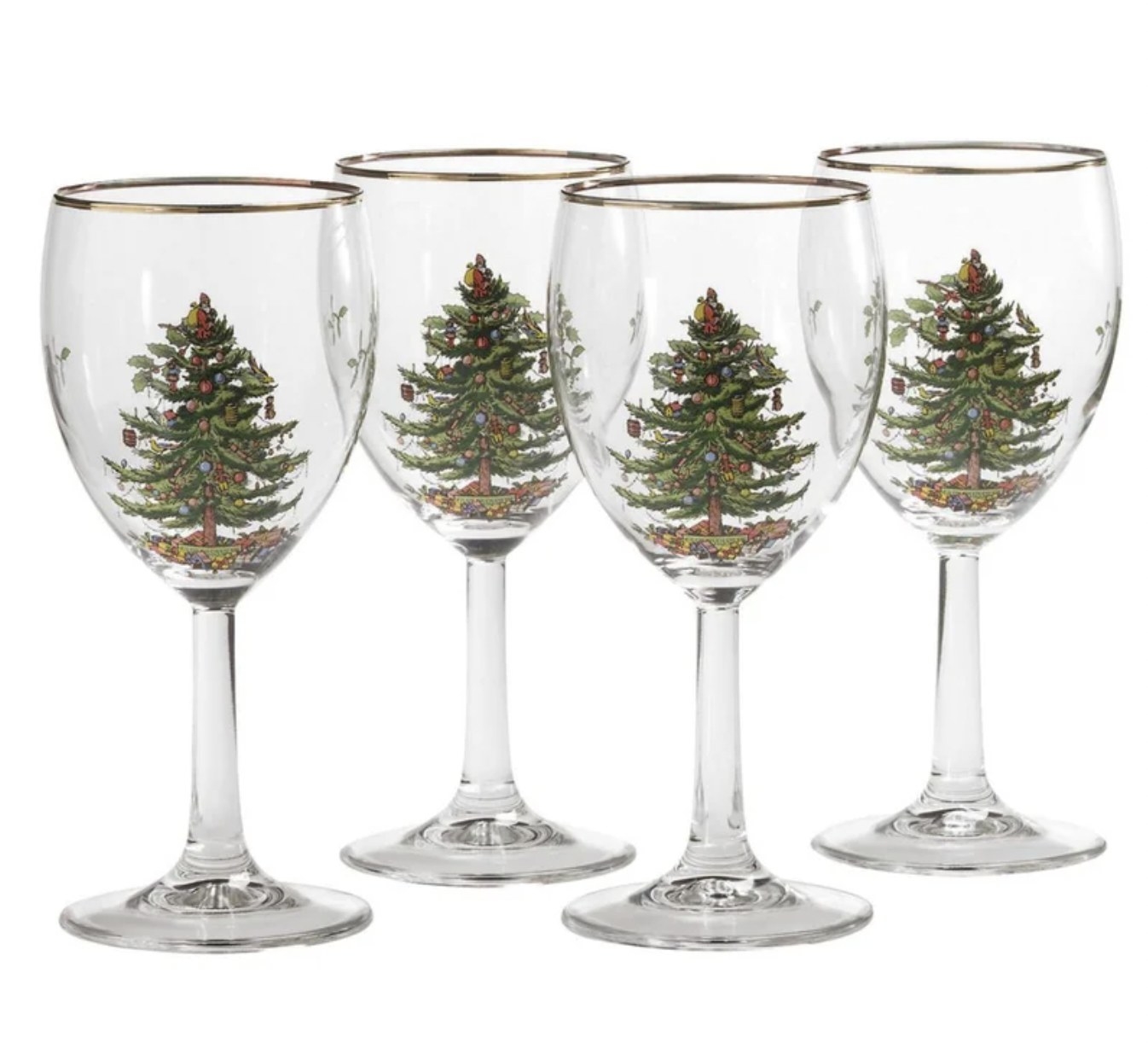 Christmas tree wine glasses