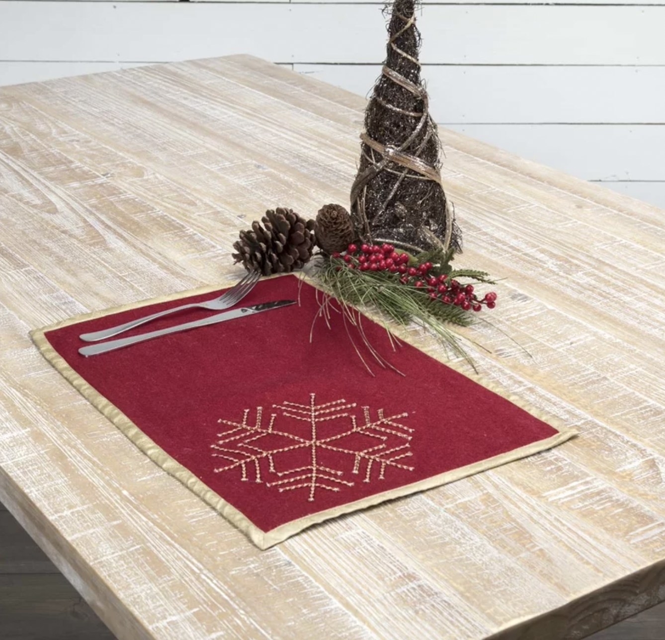 the red and gold placemat