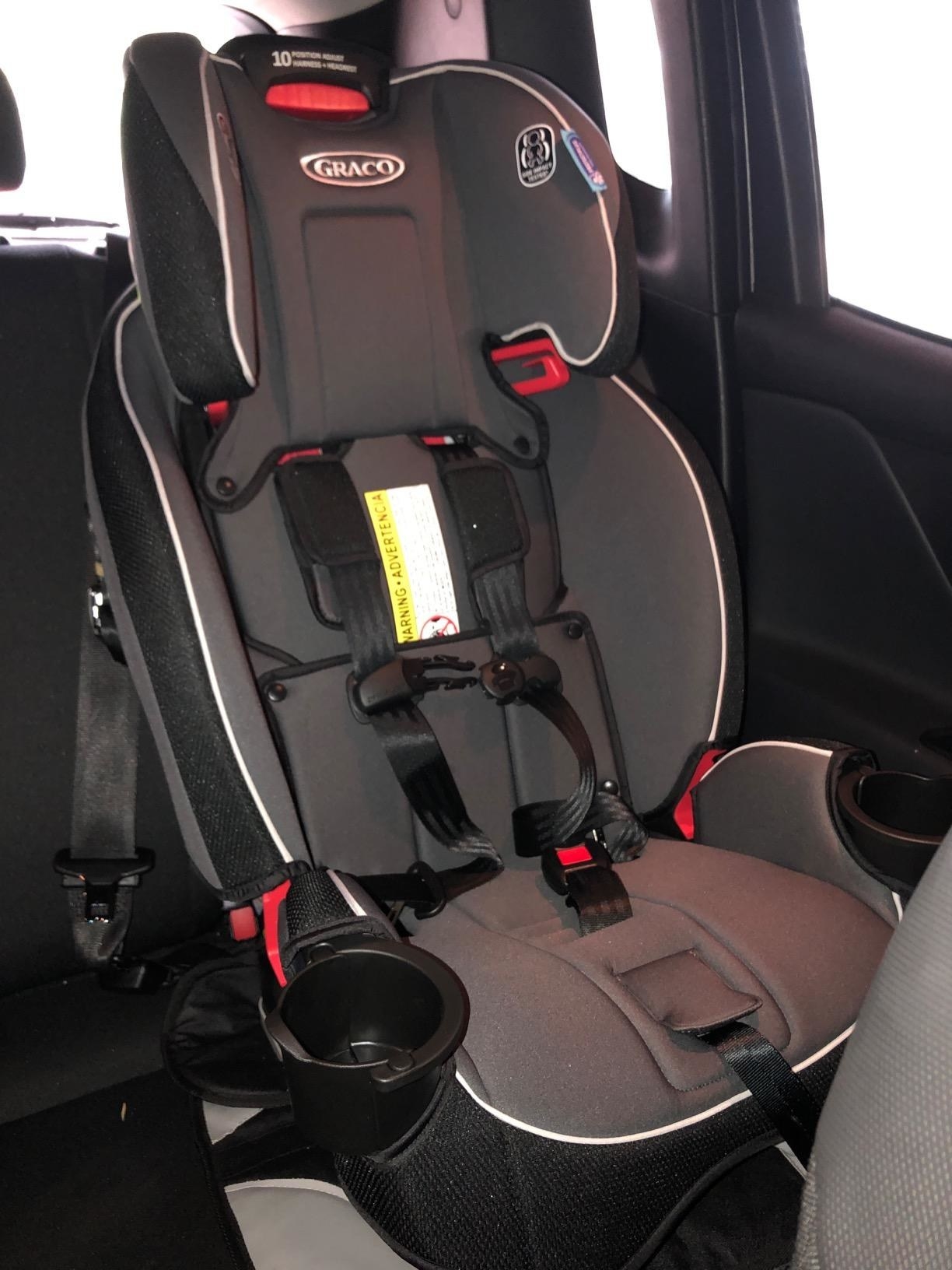 reviewer image of the Slim Fit Graco car seat installed in a car