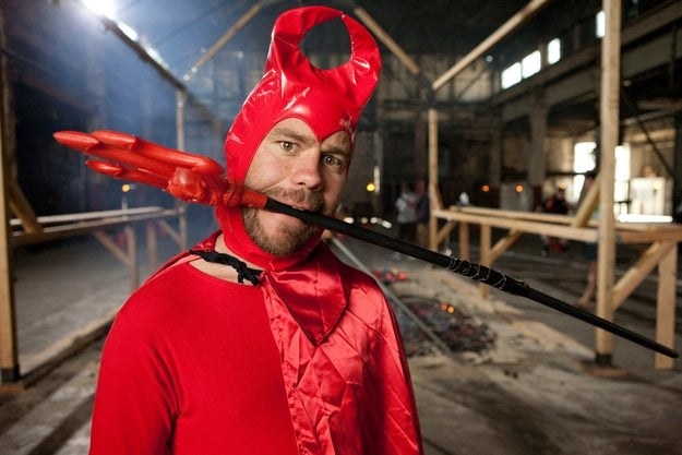 Chris Pontius in the devil costume