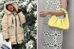 an amazon famous jacket and a jw pei purse