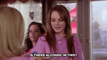 Lindsay Lohan drinking a mocktail.