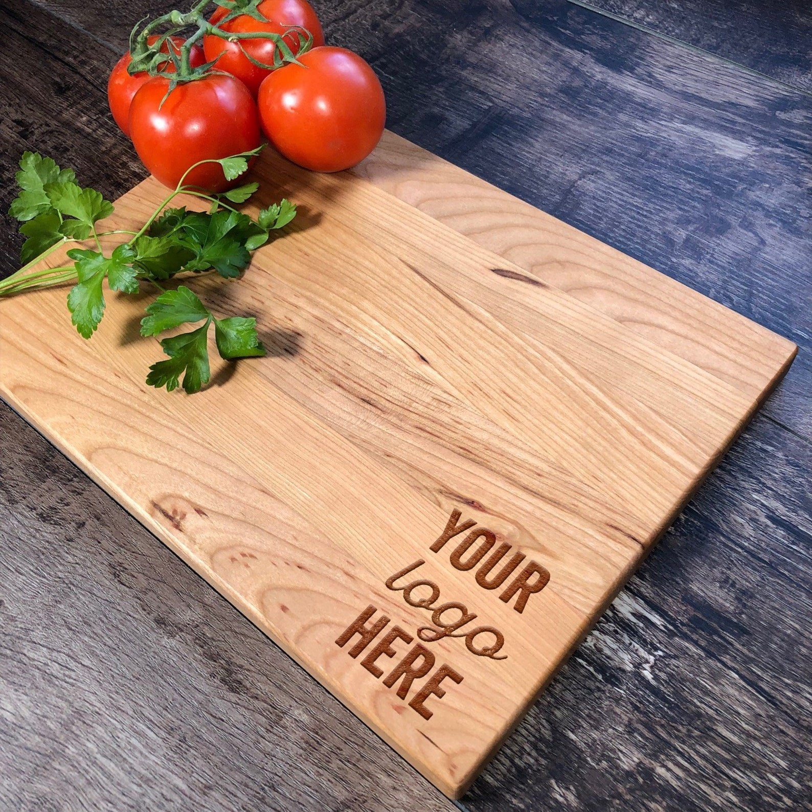 cutting board showing were customization will be engraved on it