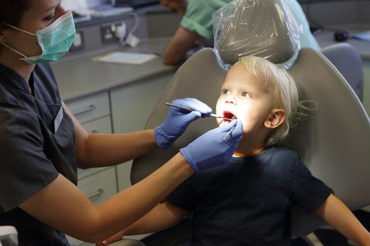 A child at the dentist