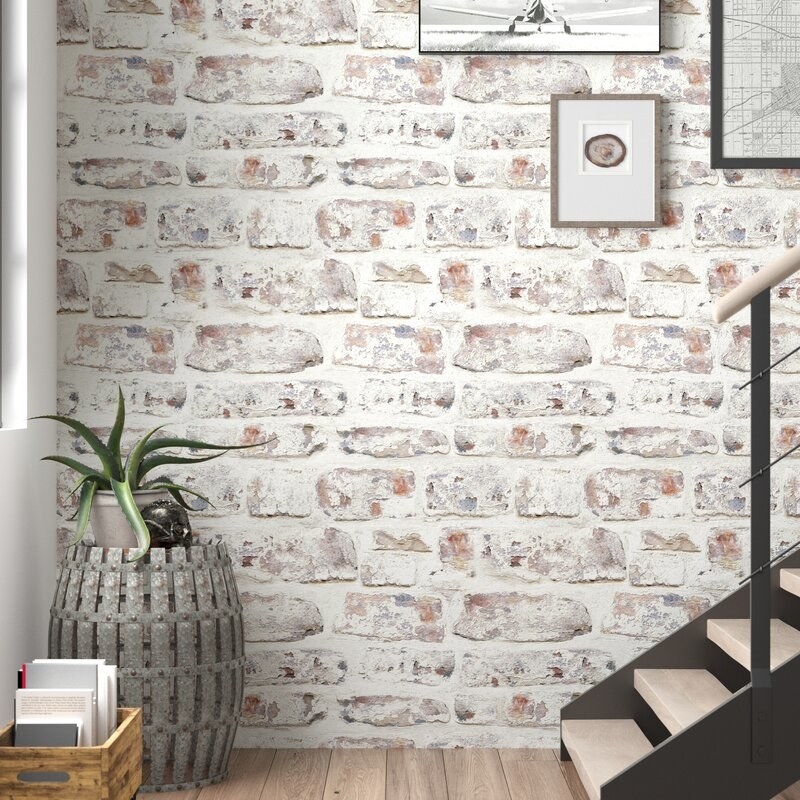 A roll of brick wall paper