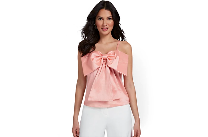 pink tank with large bow