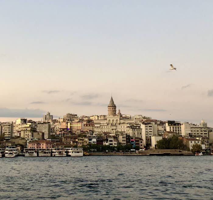 View of Galata Tower across the river