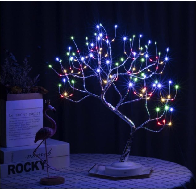 Lampara con diseño de arbol de bonsai con 108 luces led