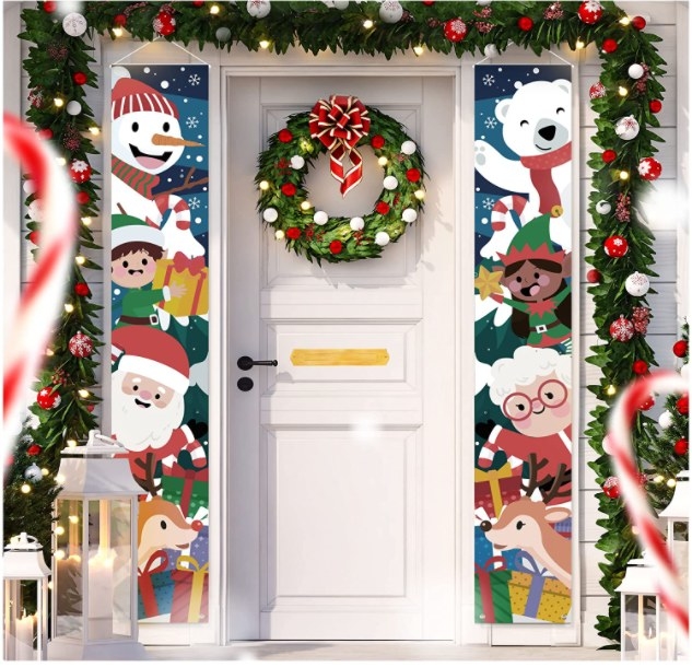 Carteles navideños para decoración de puertas