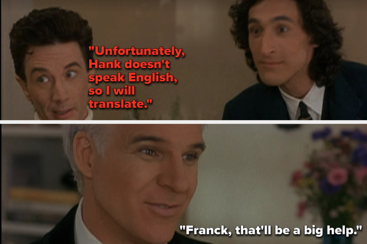 George sarcastically remarks that Franck will provide a lot of help acting as a translator for the Banks family