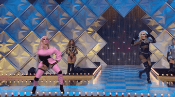 two drag queens dancing