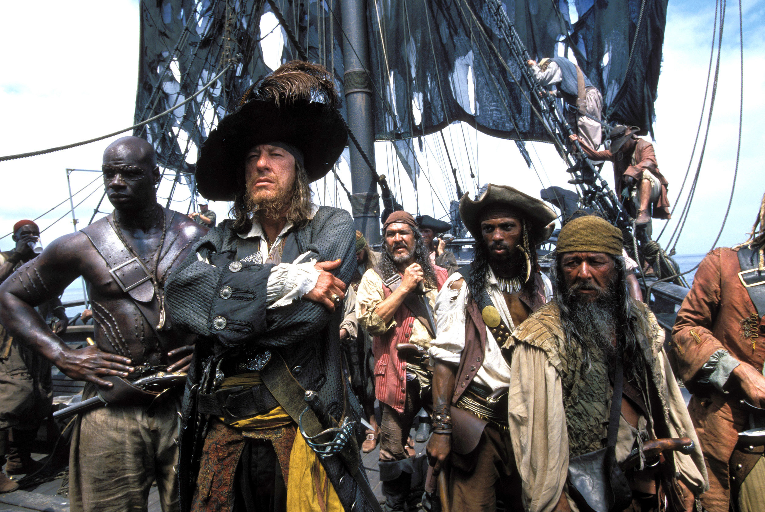 Isaac C. Singleton Jr., Geoffrey Rush pirates standing on their ship