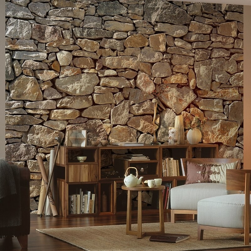 An image of a stone wall mural
