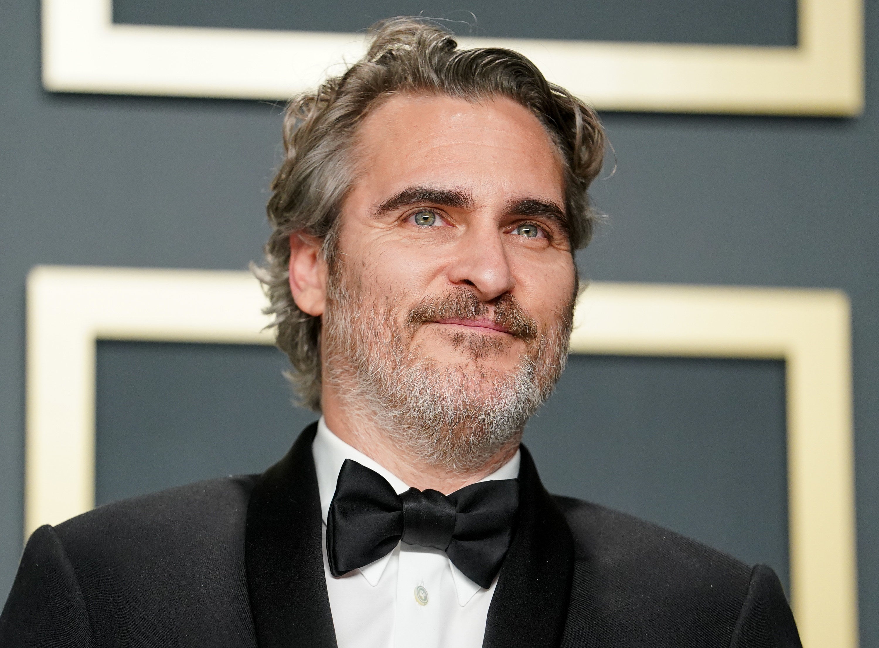 Joaquin Phoenix looking up