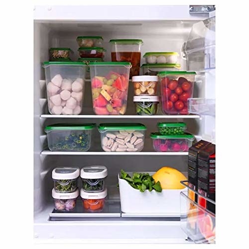 Food containers in a fridge