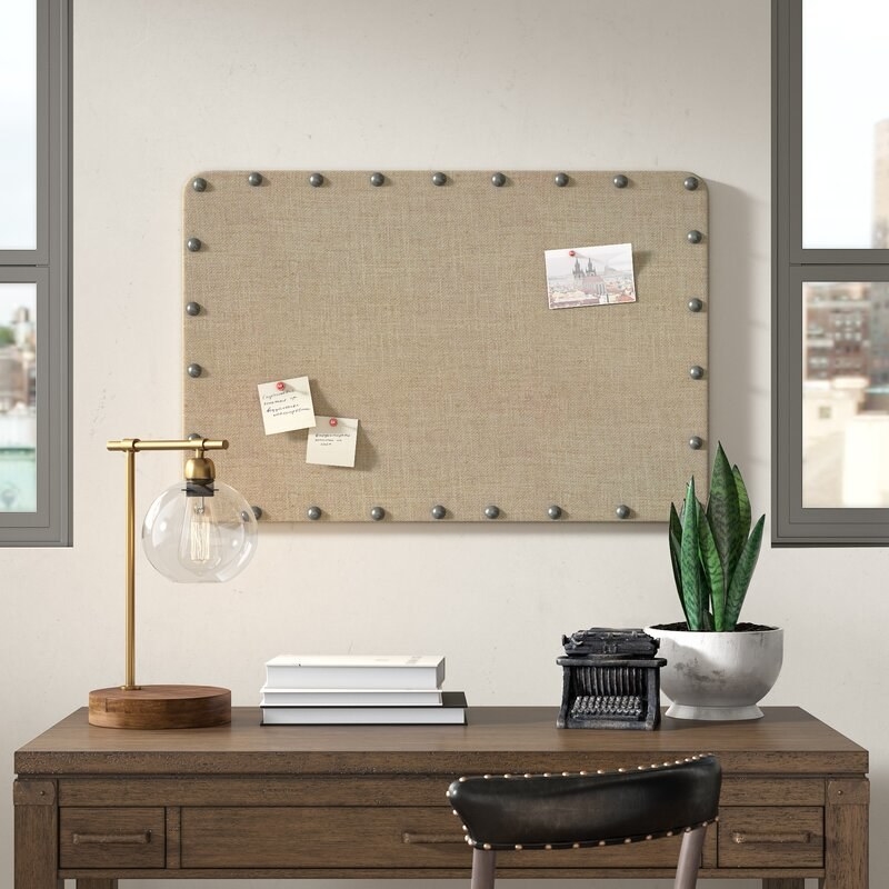 A image of a wall mounted bulletin board