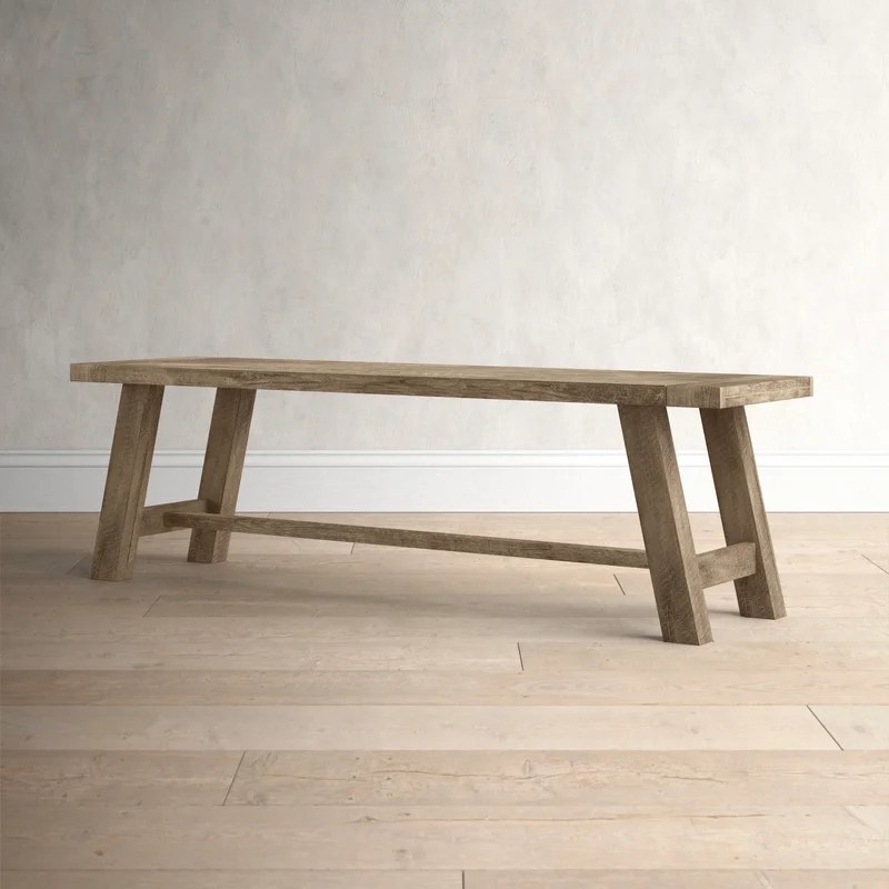 The bench in weathered natural finish