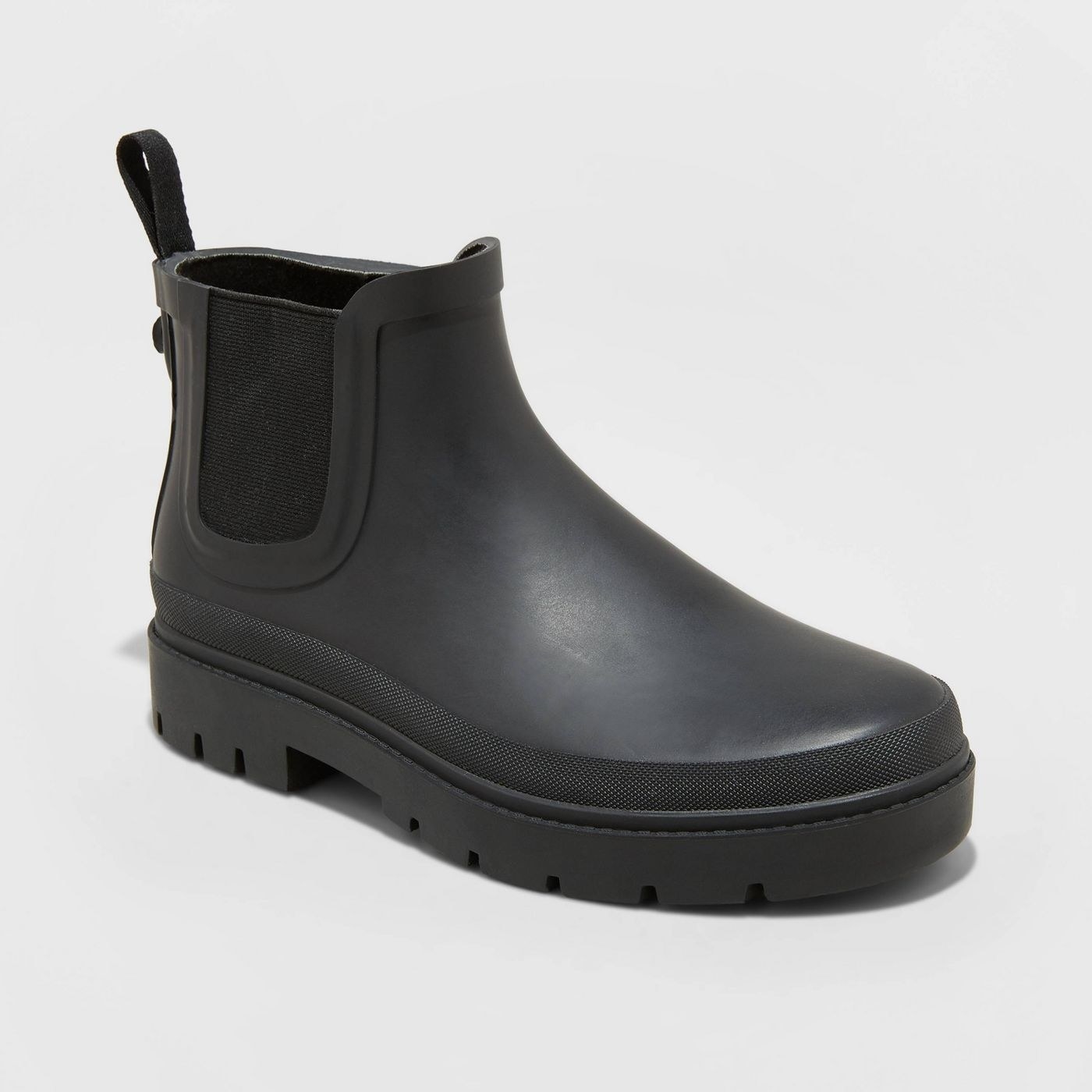 black ankle rain boot