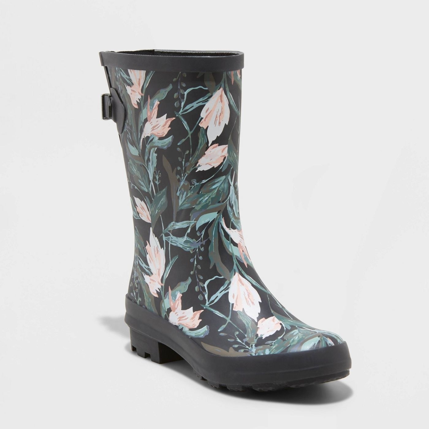 floral mid calf rain boot