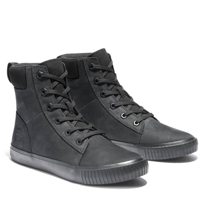 black timberland sneaker boots with laces