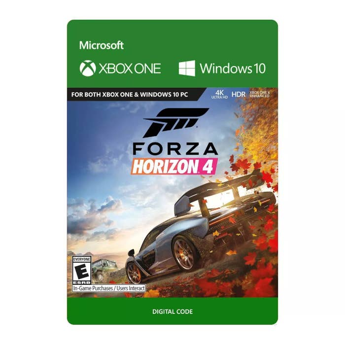 A digital code for the Forza Horizon 4 video game