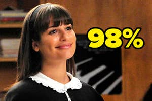 Rachel Berry from Glee with the the text "98%"