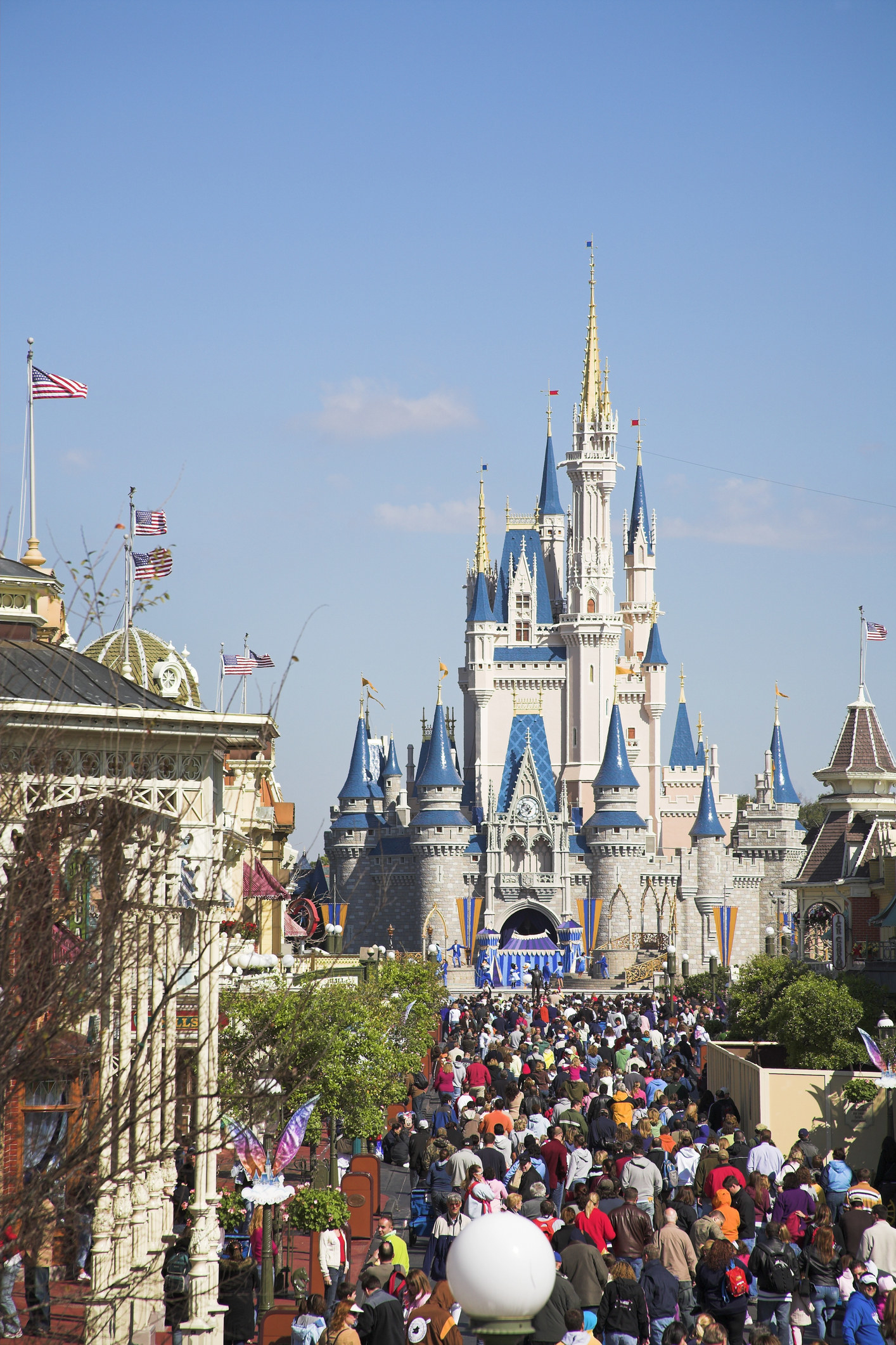 View along Main Street to Cinderella Castle, Magic Kingdom.