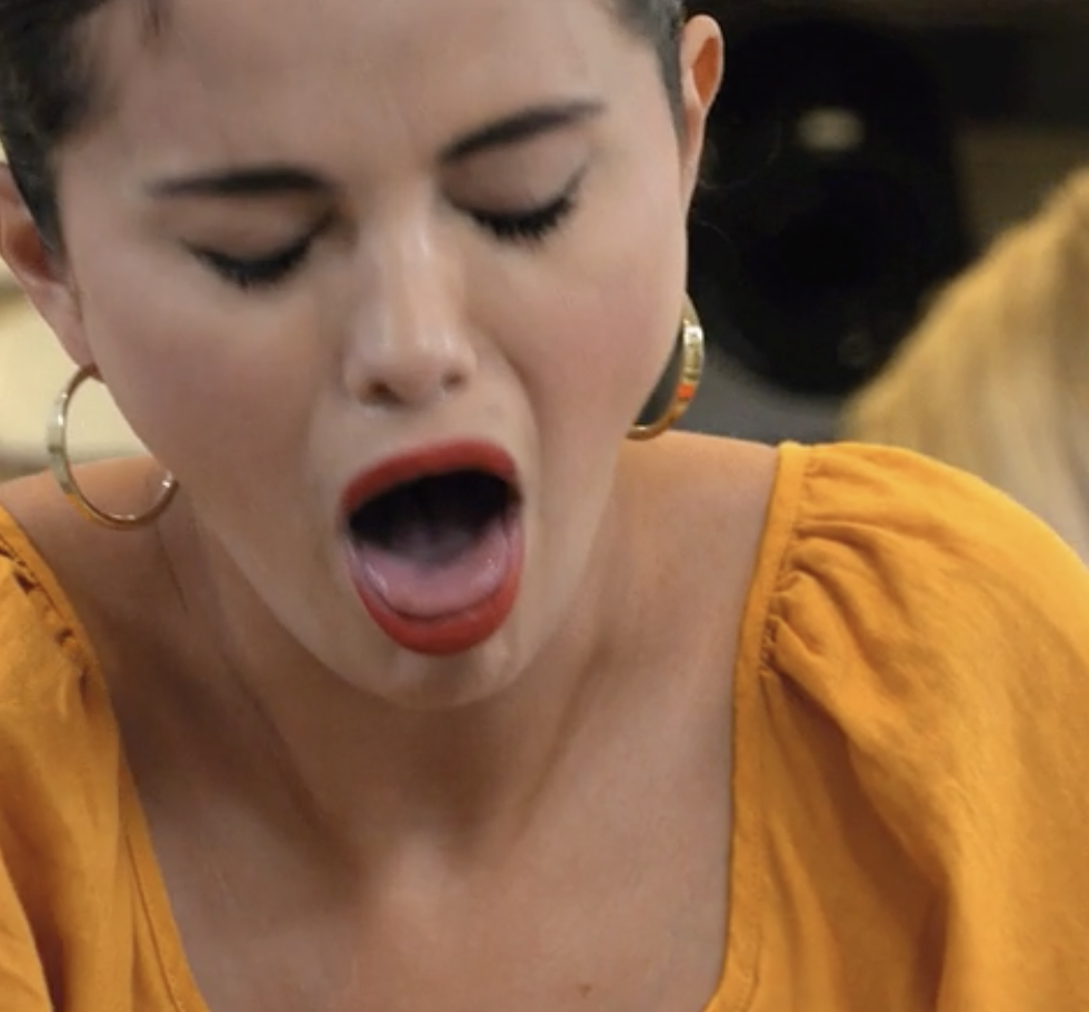 selena gomez gagging