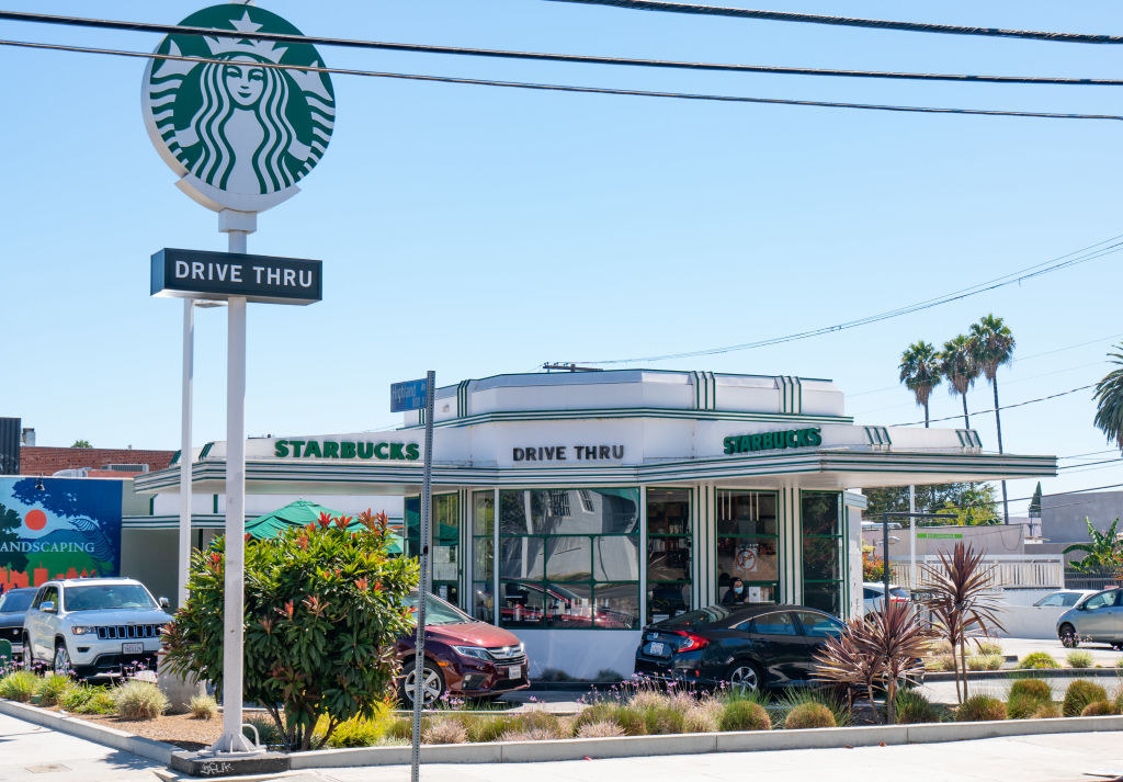 A Starbucks drive-thru.