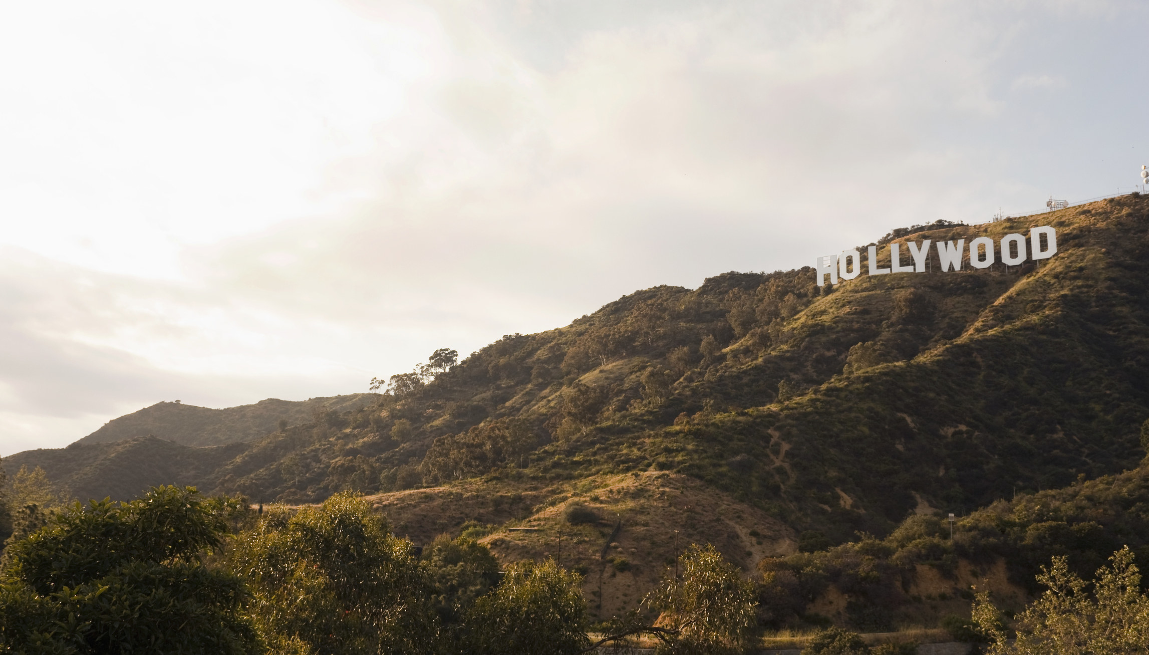 The Hollywood sign.