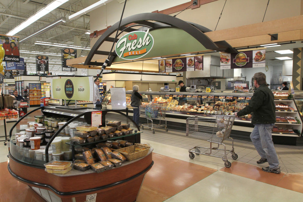 A shopper in Walmart Deli.