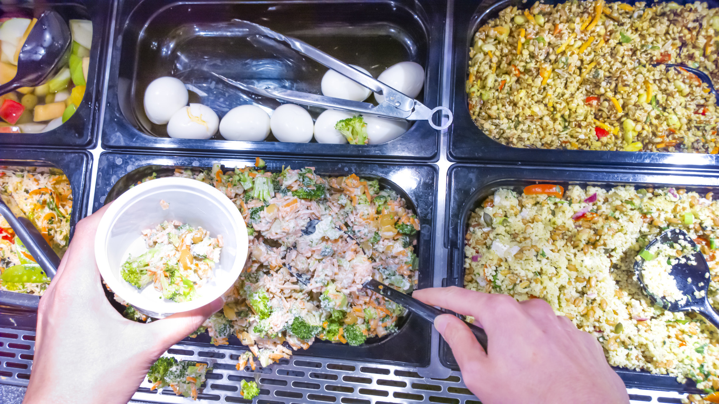 A buffet at a market.