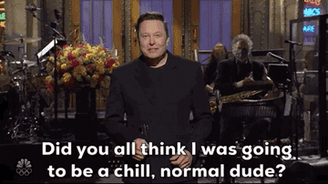 GIF man standing saying did you all think i was going to be a chill normal dude