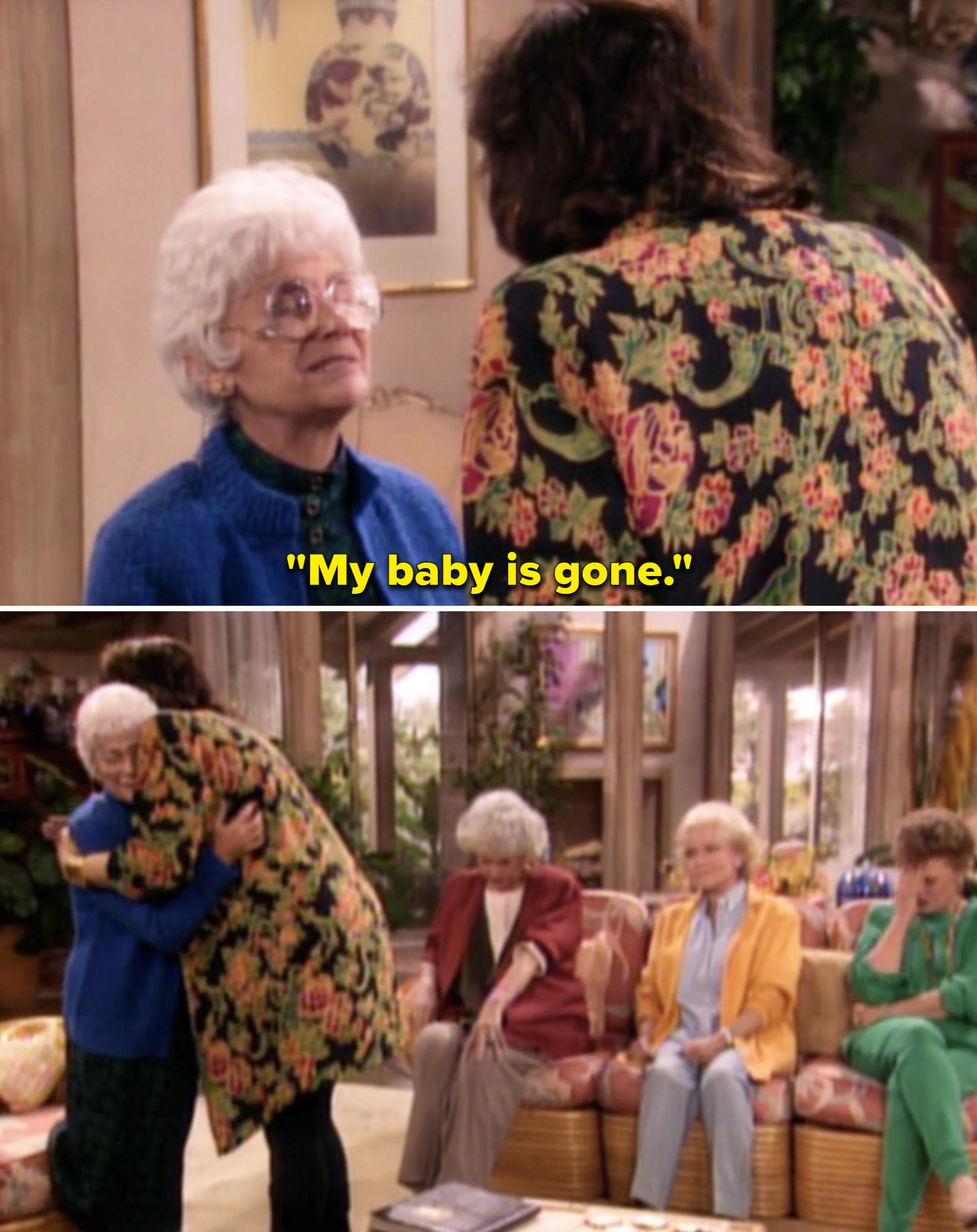 Sophia saying "My baby is gone"