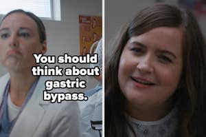 Aidy Bryant being told she should think about gastric bypass by a doctor