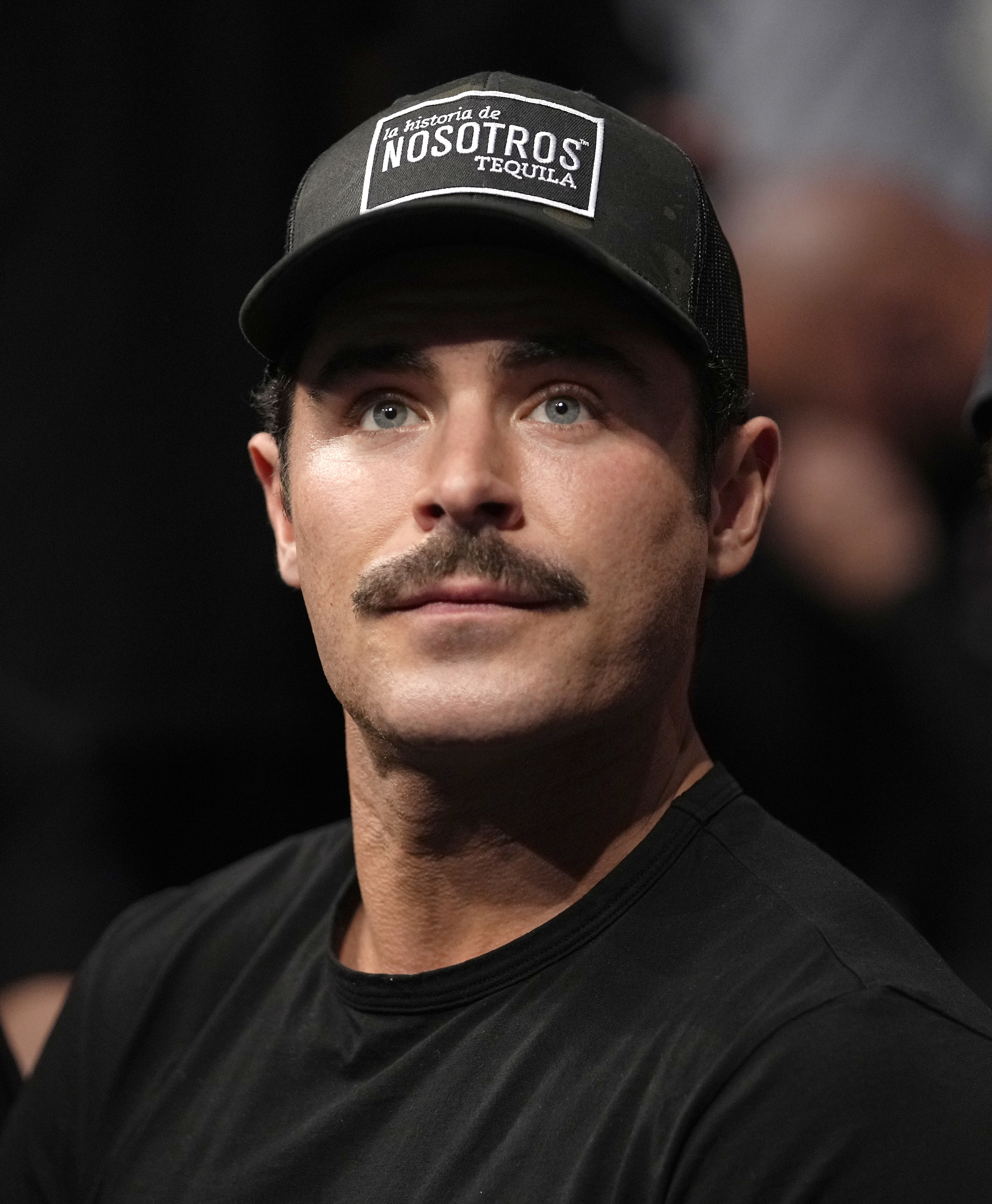 Zac Efron attends the 2021 UFC 269 event in Las Vegas, Nevada