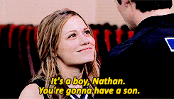 Haley telling Nathan he&#x27;s going to have a son on One Tree Hill