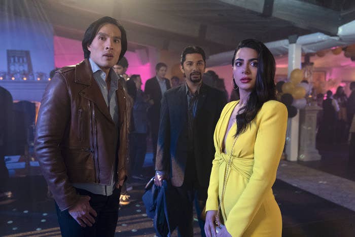 Description: Pictured (L-R): Desmond Chiam (Nick Zhao), Mark Indelicato (Jorge Diaz Jr.), Emeraude Toubia (Lily Diaz)