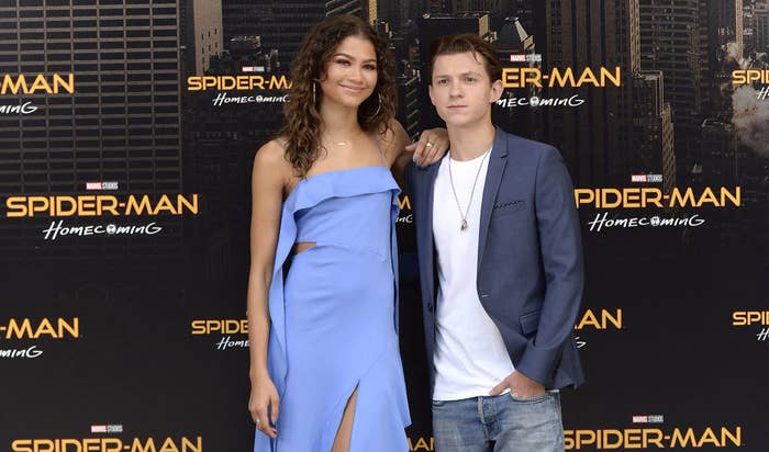 Zendaya and Tom on the Spider-Man Homecoming red carpet