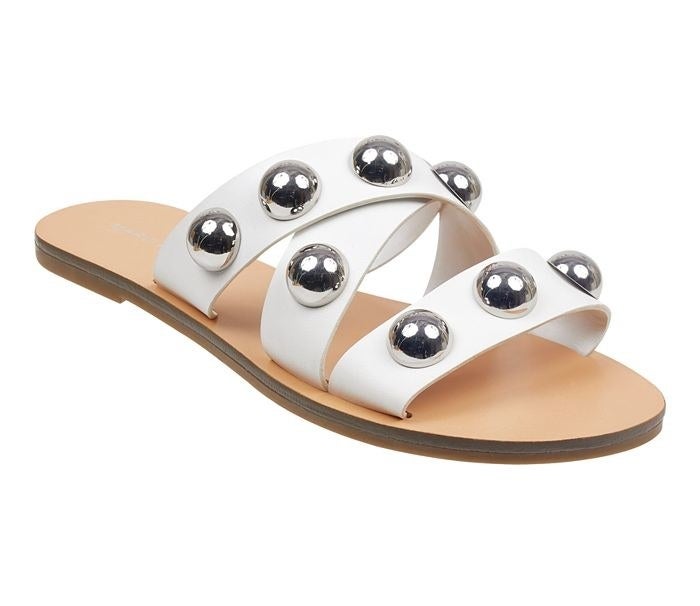 White sandal with ball studs