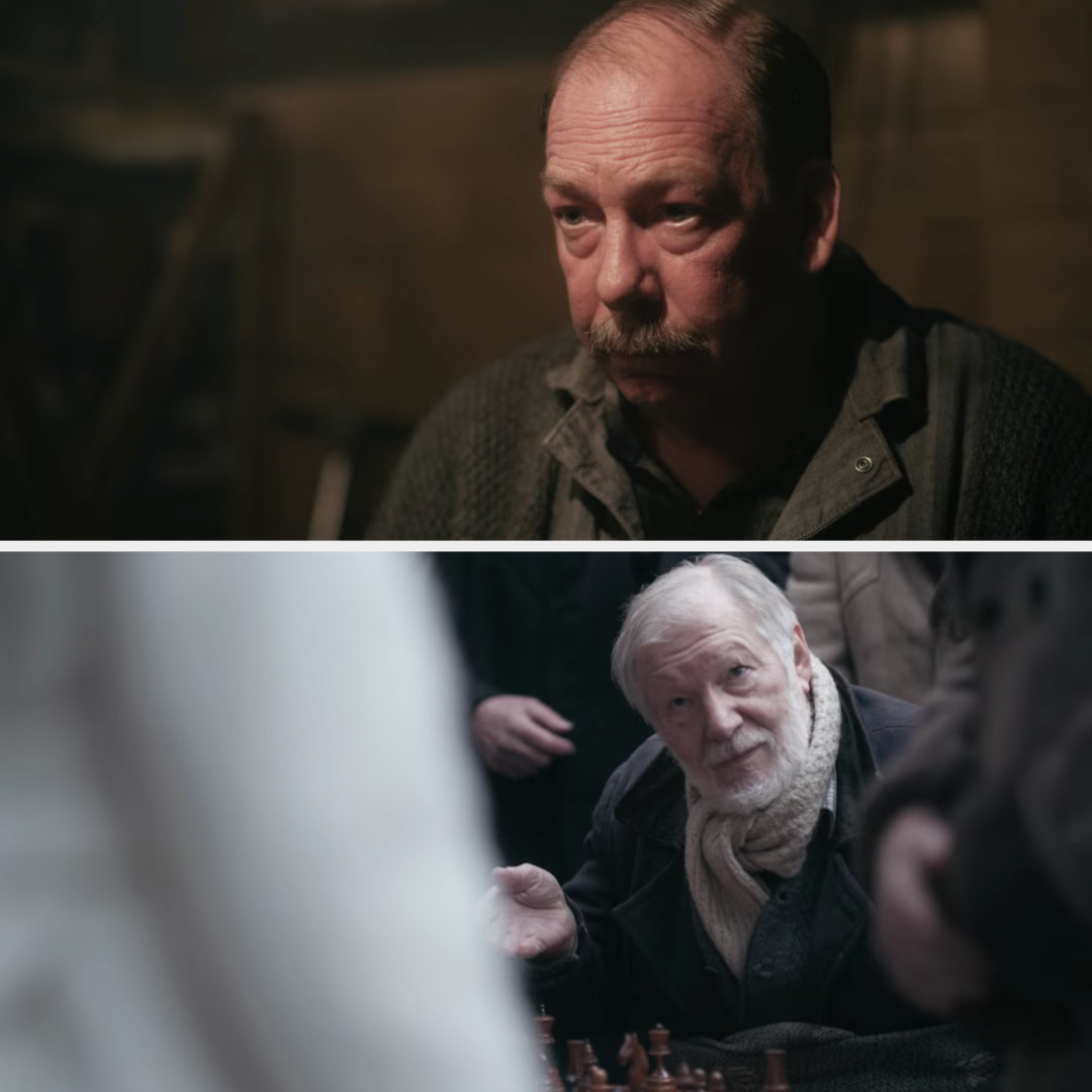 Mr. Shaibel and the old Russian man wearing the same cardigan