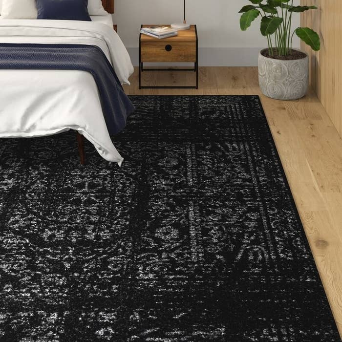 The area rug in a bedroom
