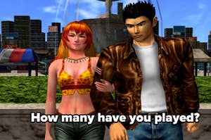 Shemue II video game – Joy and Ryo are pictured linking arms.
